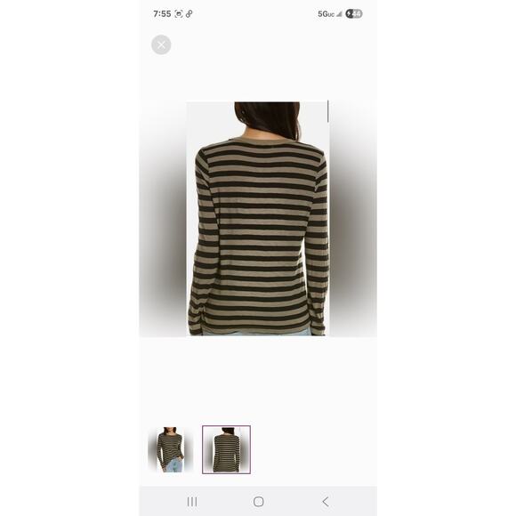 Michael Stars Quiet Luxury Women's size Large Grungecore Dani Stripped Comfy Tee - Picture 12 of 12